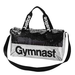 Justice Black and Silver Sequin Gymnast Bag G6